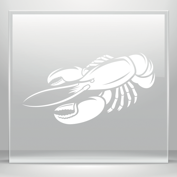 Simple color vinyl lobster food store decoration stickers factory