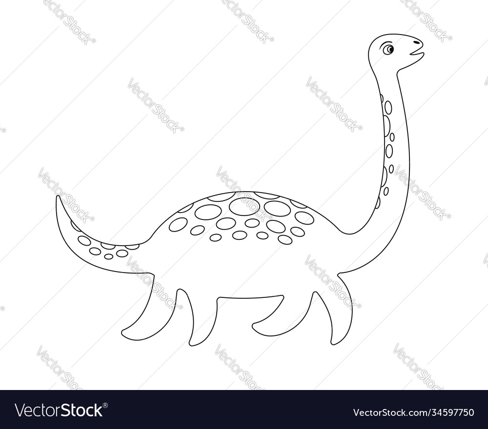 Loch ness monster coloring page plesiosaur nessie vector image