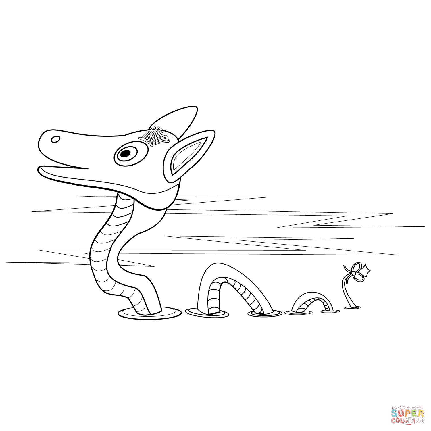 Cartoon loch ness monster coloring page free printable coloring pages