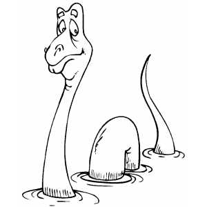 Loch ness monster coloring sheet
