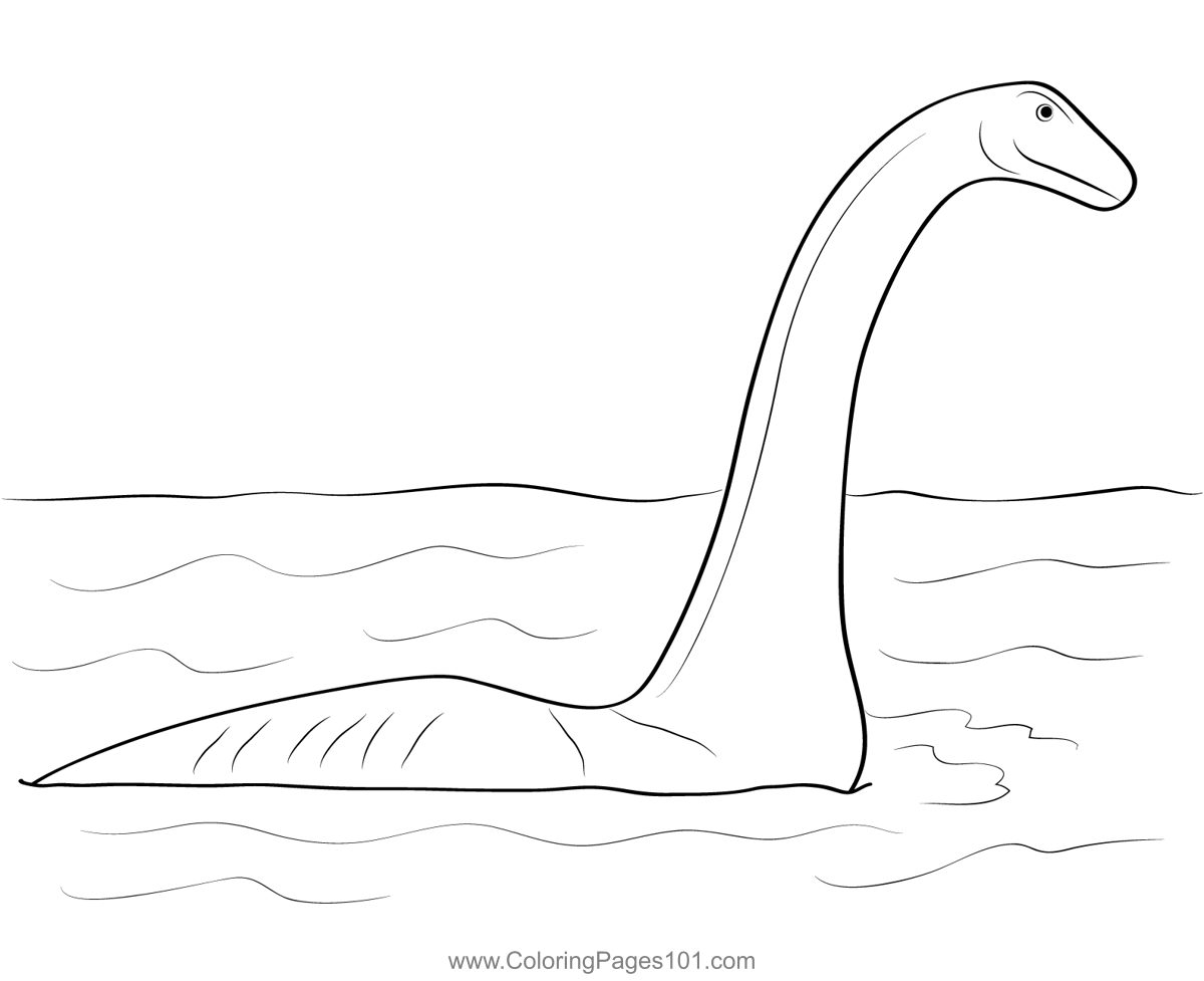 Loch ness monster coloring page for kids