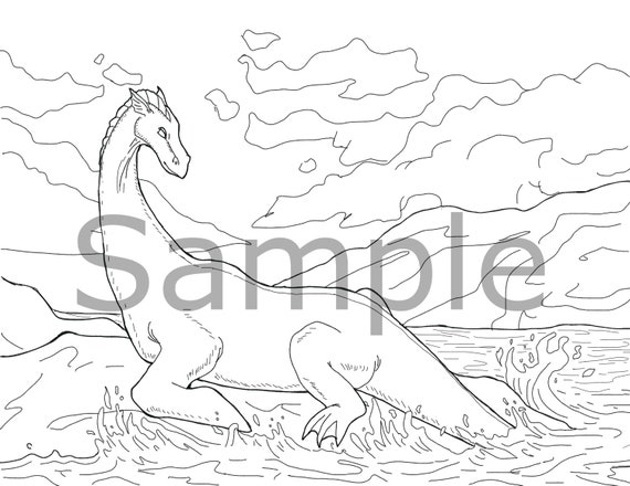 Loch ness monster downloadable coloring page