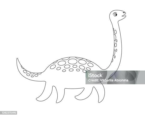 Loch ness monster coloring page stock illustration