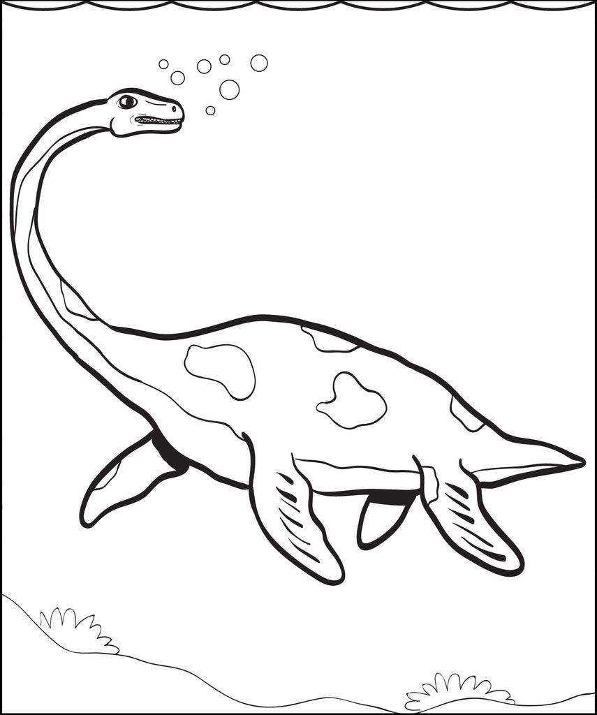 Printable plesiosaur dinosaur coloring page for kids â