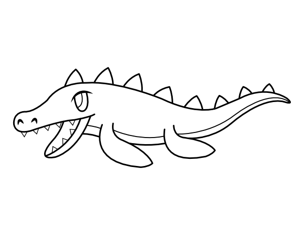 Printable cartoon mausasaurus coloring page