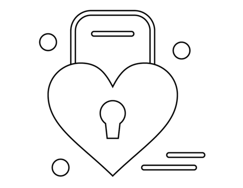 Valentines day heart lock coloring page free printable coloring pages