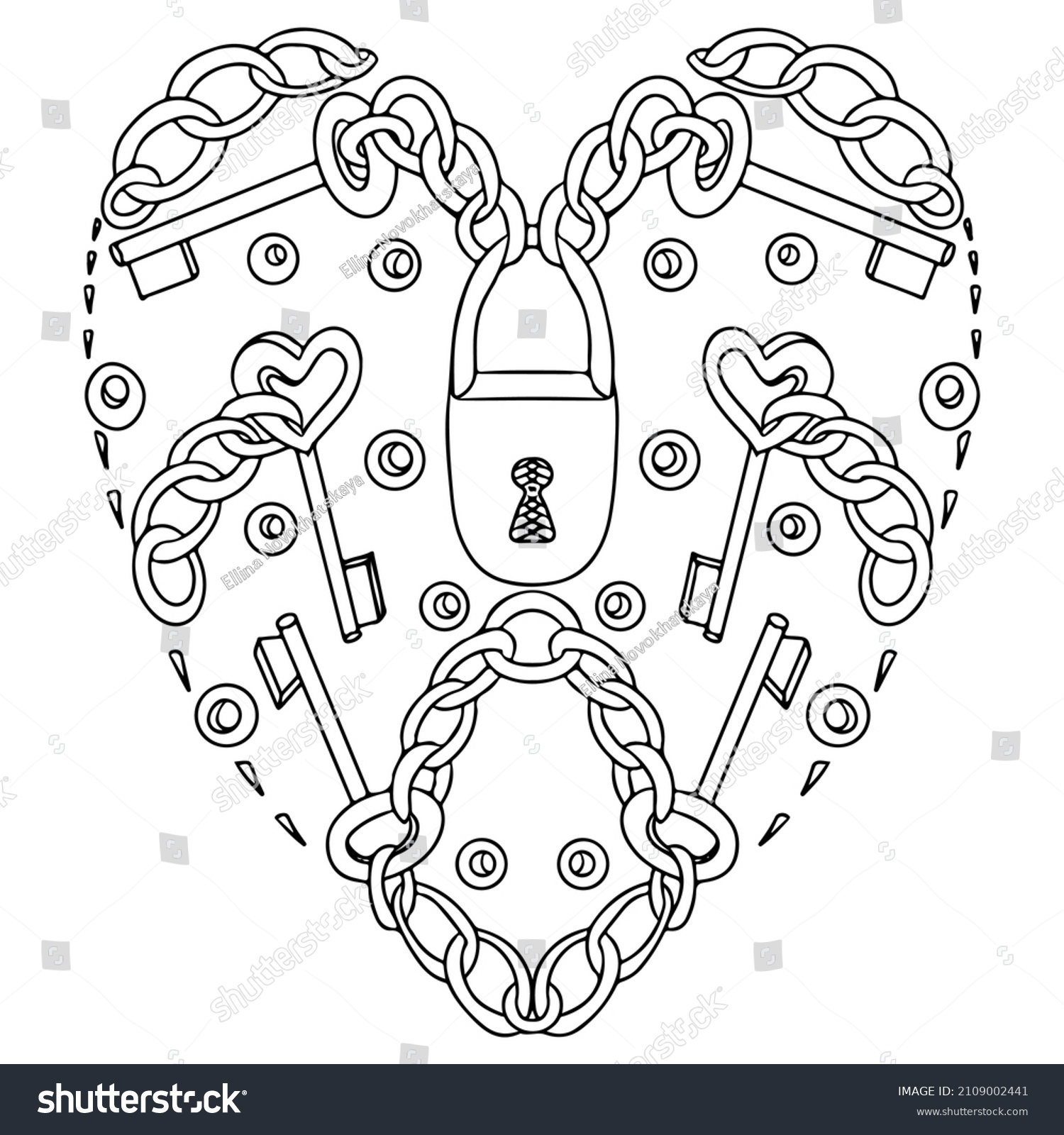 Coloring page heart form valentines day stock vector royalty free