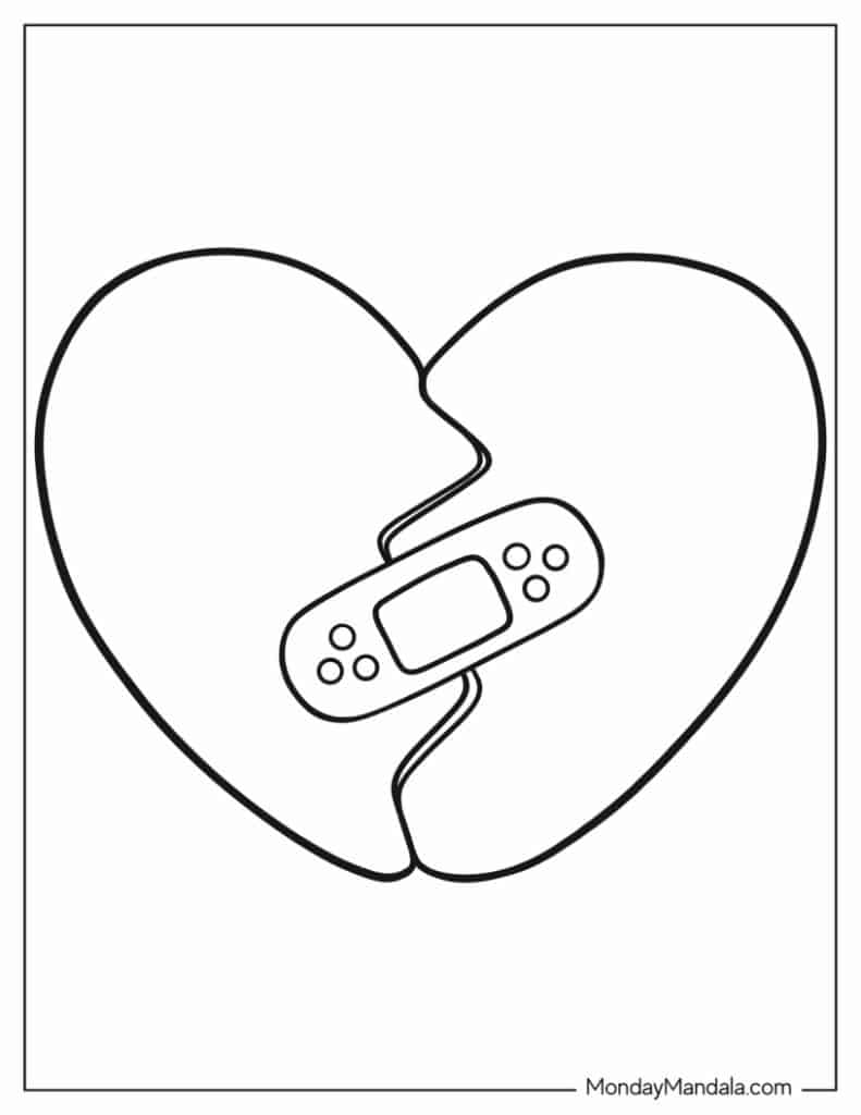 Heart coloring pages free pdf printables