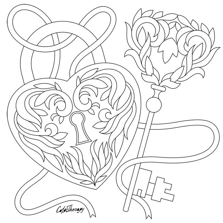 The sneak peek for the next gift of the day tomorrow do you like this one vintage key loâ love coloring pages heart coloring pages valentine coloring pages