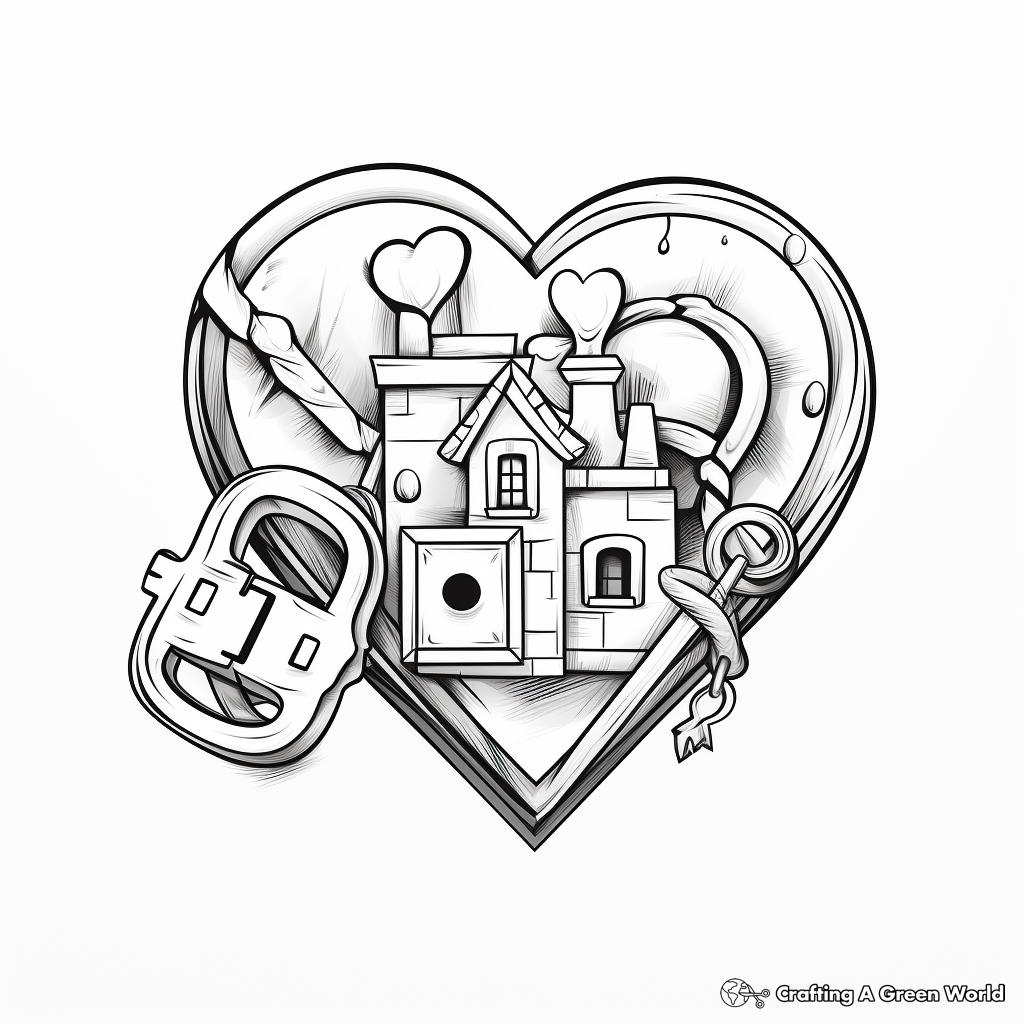 Lock and key coloring pages