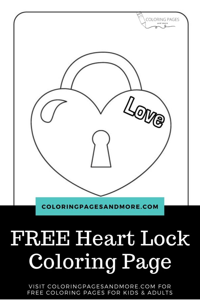 Heart lock coloring page