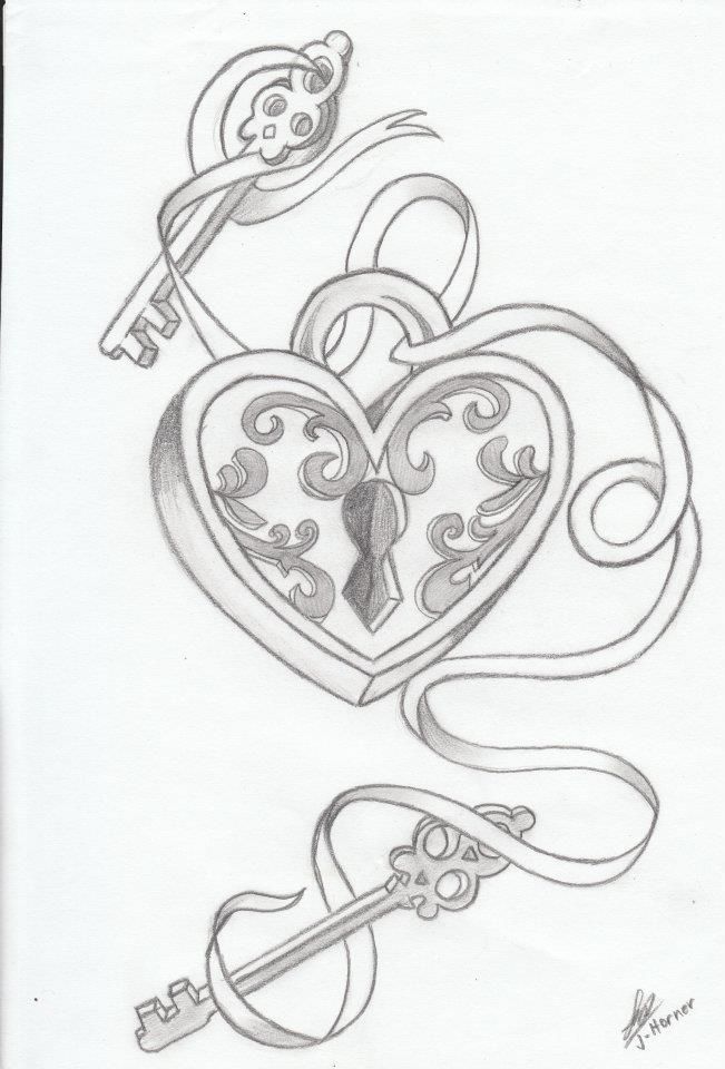 Heart lock pictures lock heart by chaossketch heart drawing key drawings tattoo coloring book