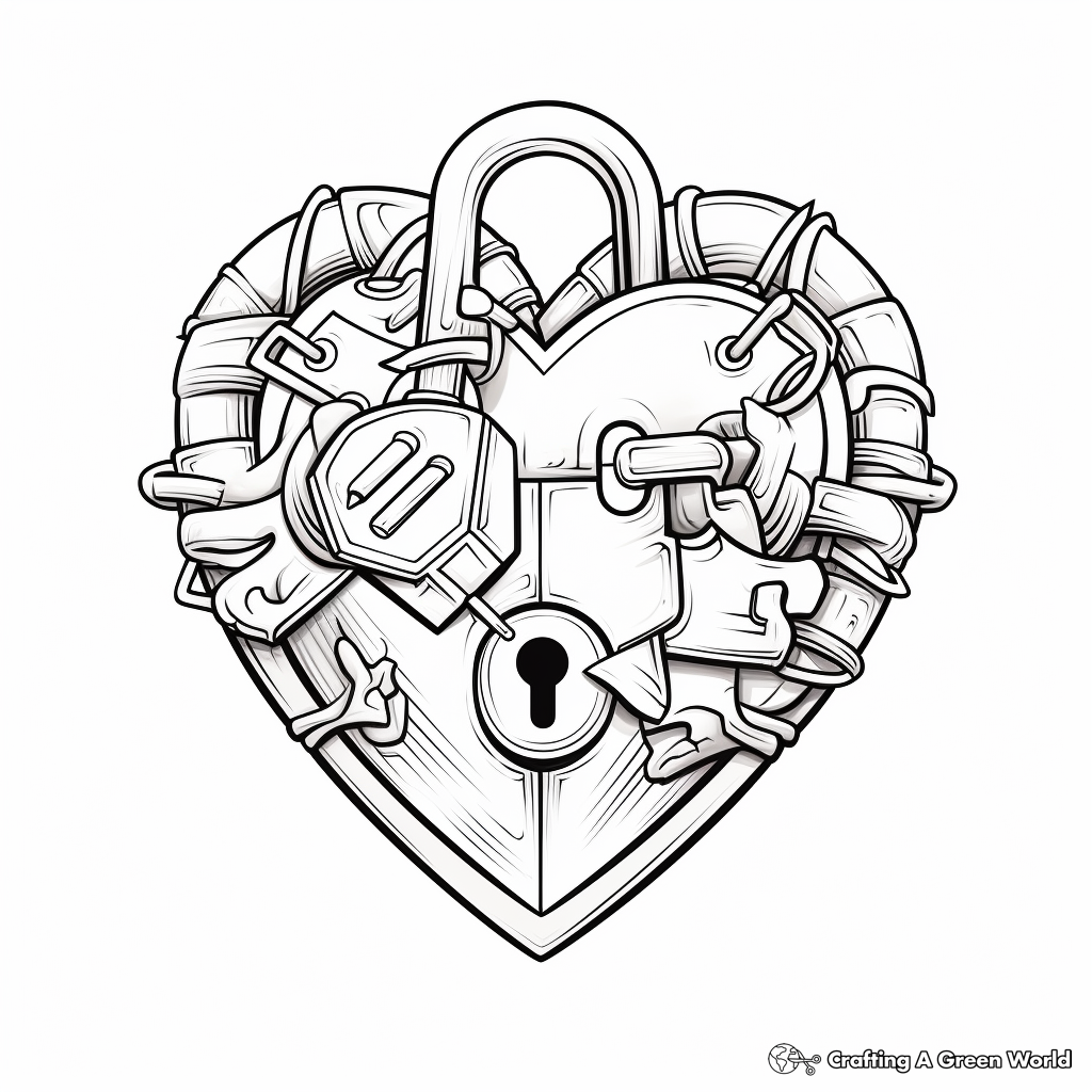 Lock and key coloring pages