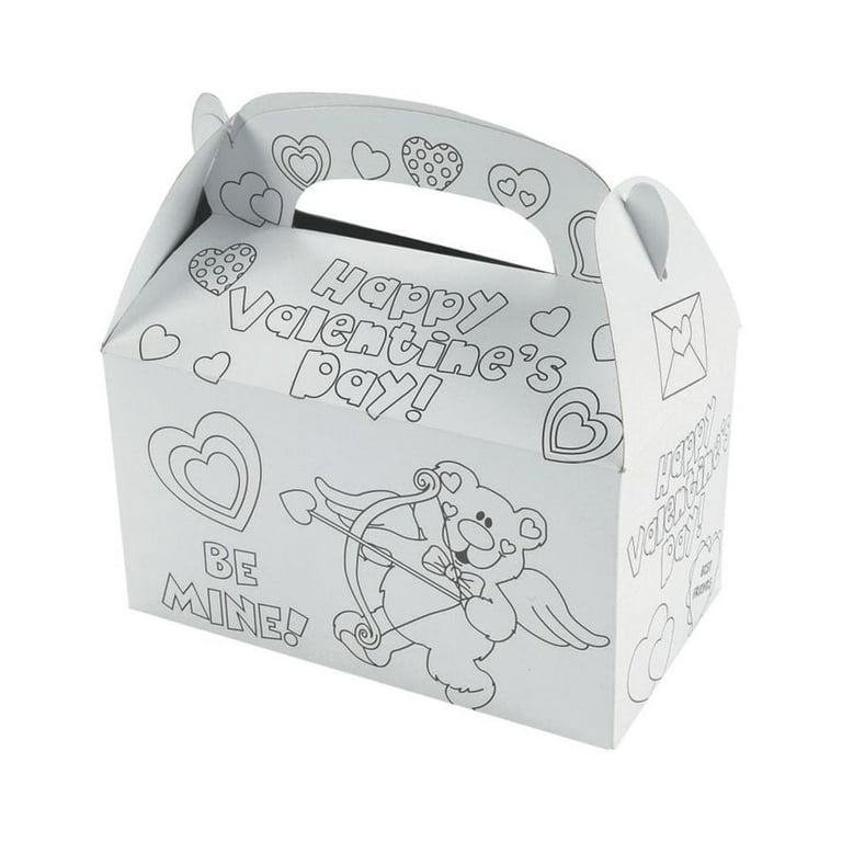 Color your own valentine mail box