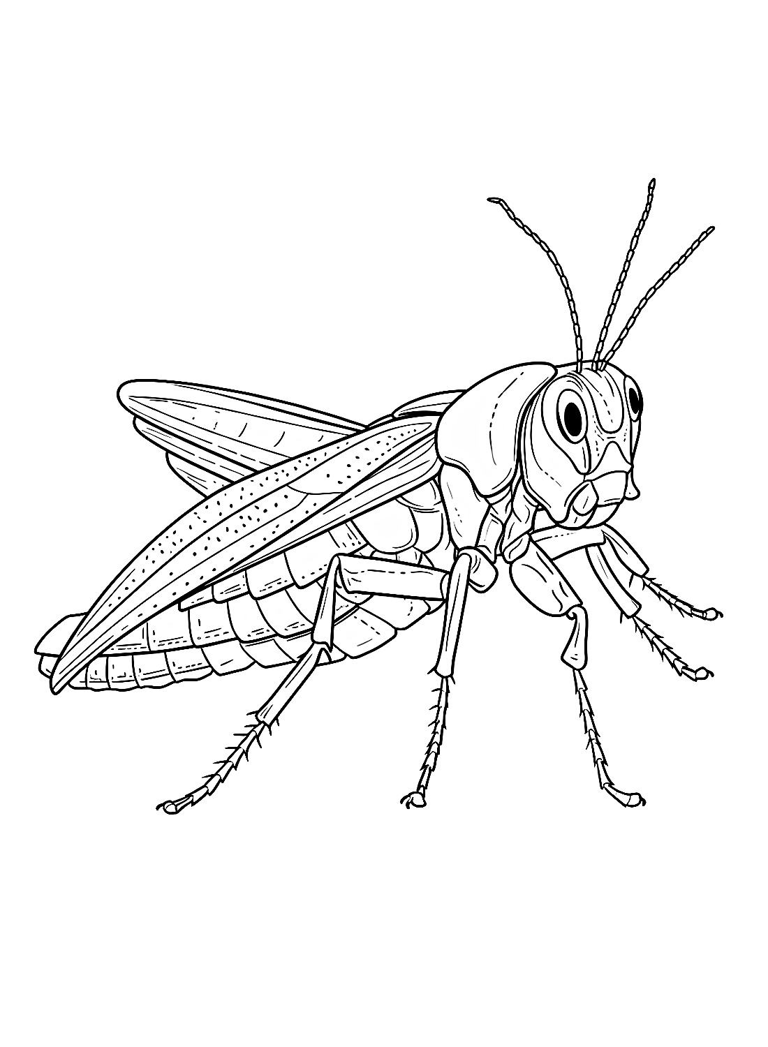 Cute locust coloring page
