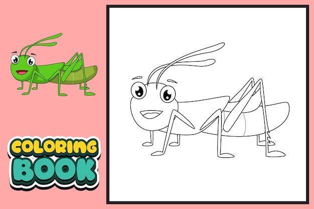 Premium vector coloring book for kids locust vector