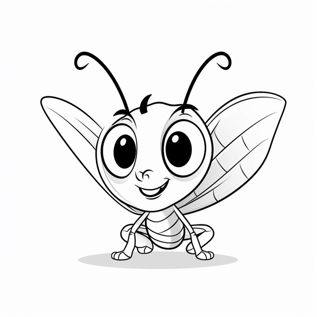 Premium ai image locust beautiful cute angel cute coloring book kawaii line art