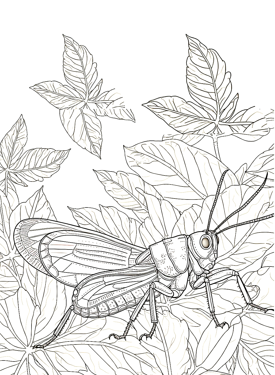 The desert locust coloring page