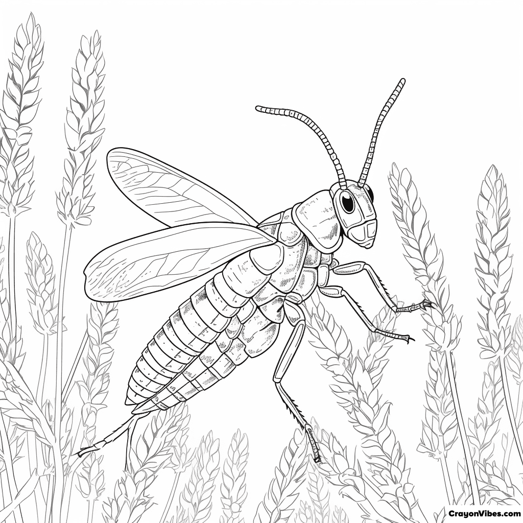 Locust coloring pages free printable for kids adults