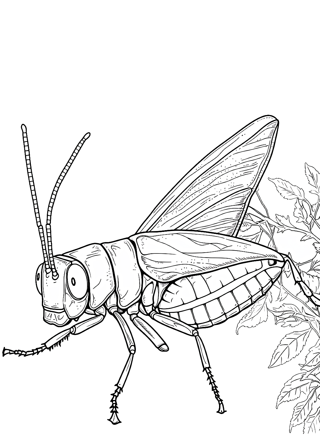 A strong locust coloring page