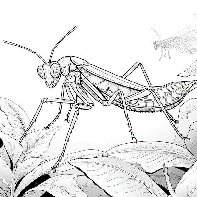 Premium ai image insect coloring page