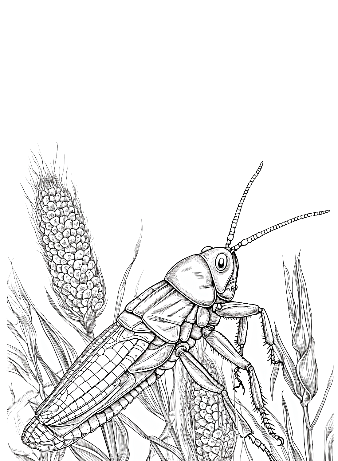 A free locust coloring page