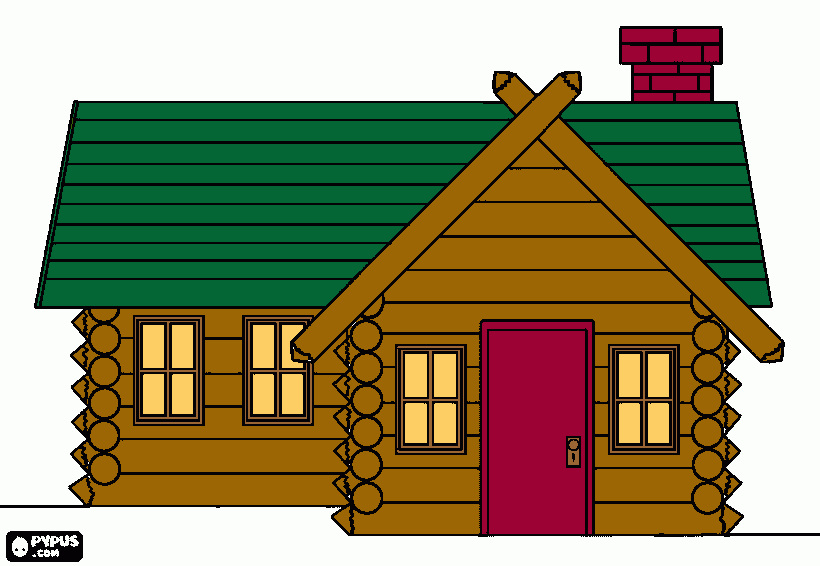 Our log cabin coloring page printable our log cabin