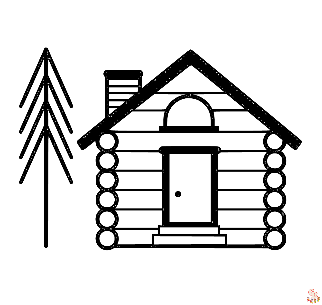 Printable cabin coloring pages free for kids and adults