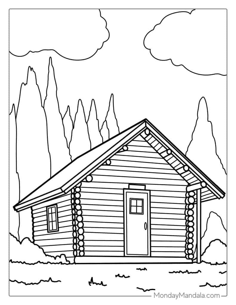 House coloring pages free pdf printables