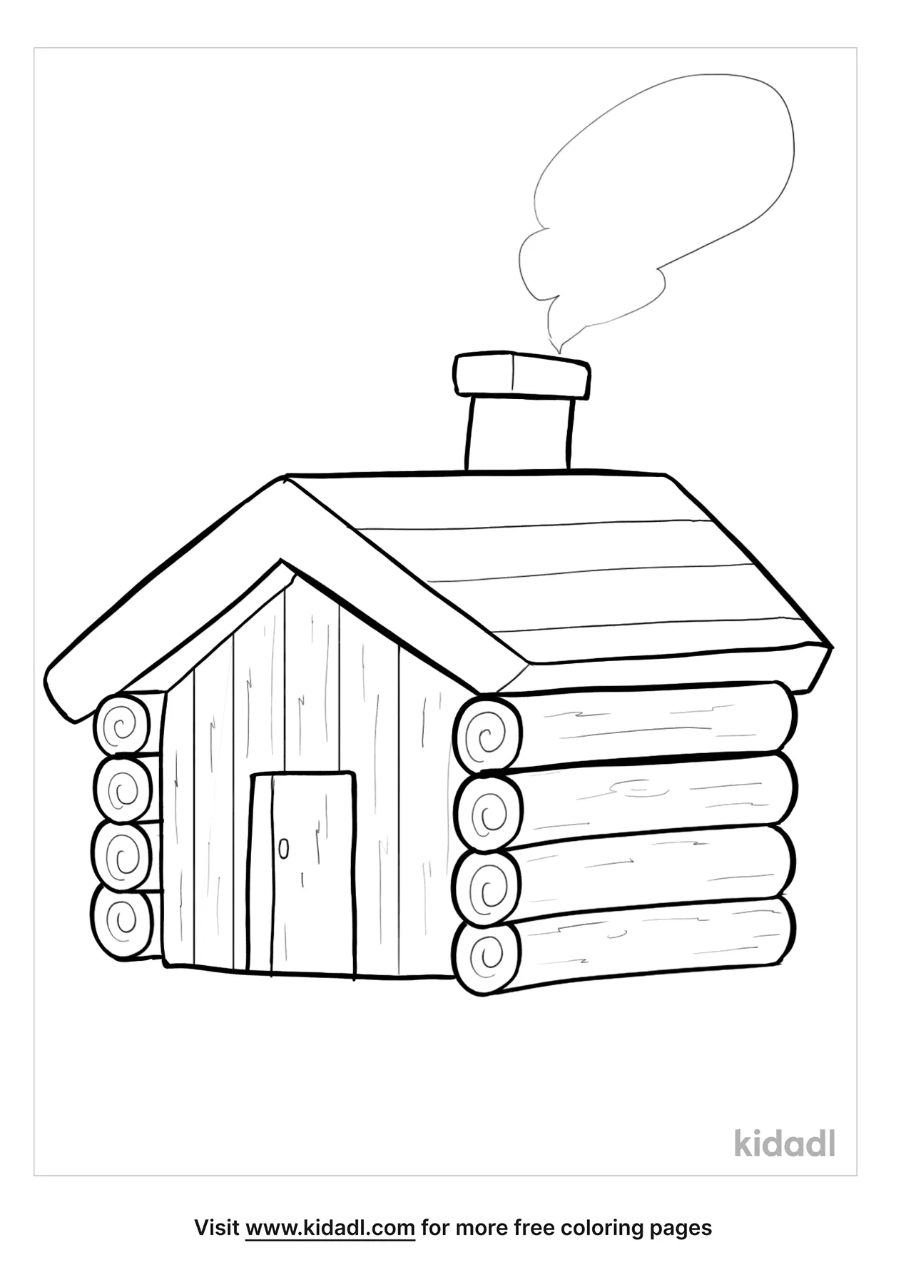 Free d log cabin coloring page coloring page printables