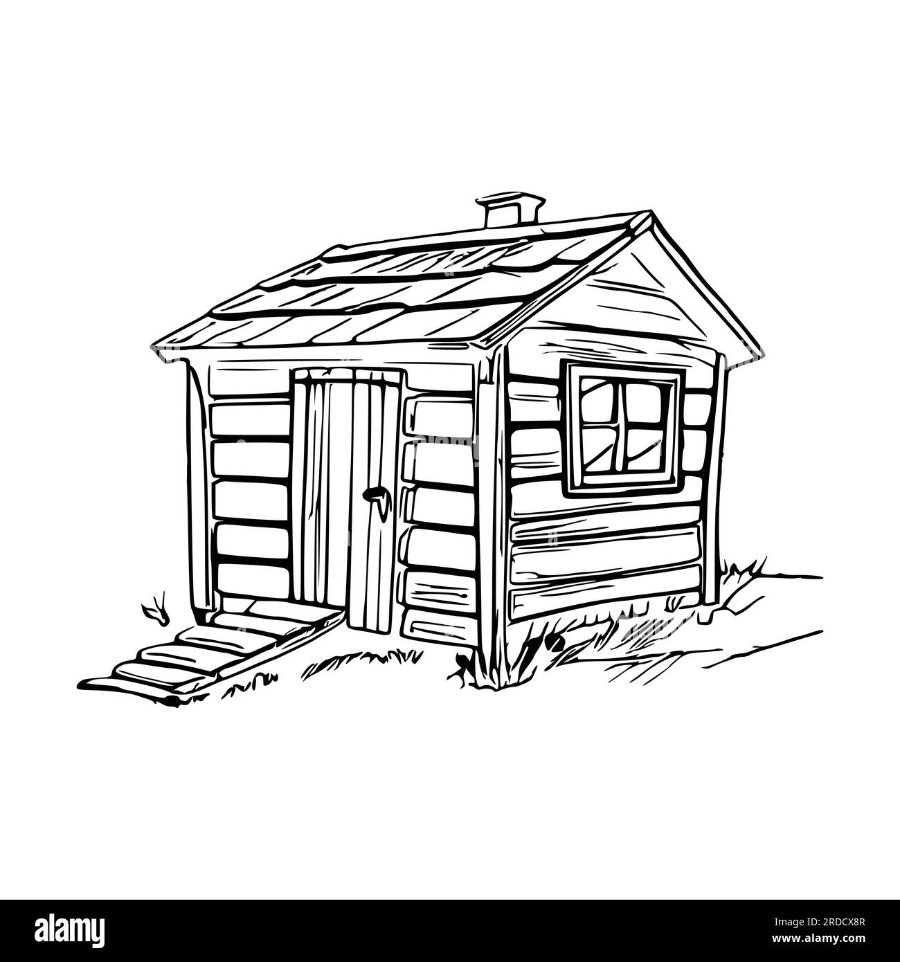 Dog house coloring book dog house coloring page black and white drawing for coloring pages vector illustration stock vector image art