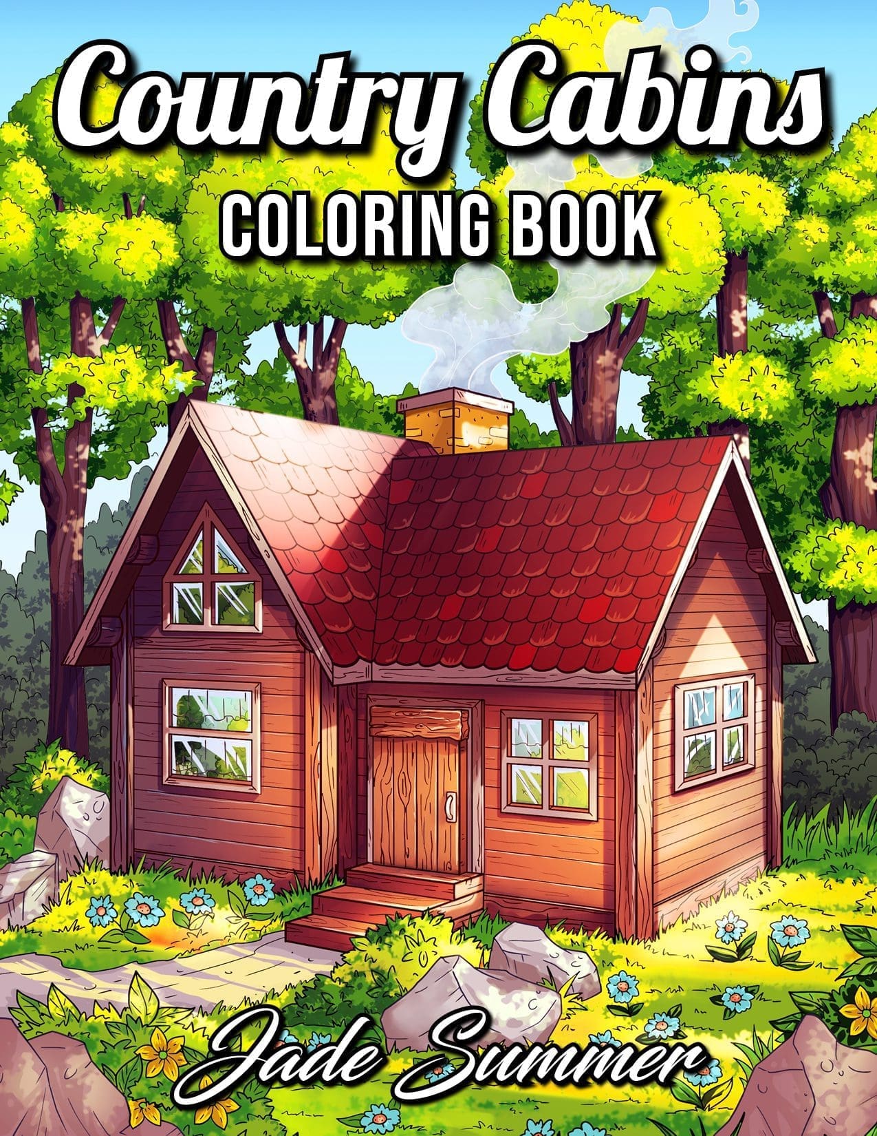 Country cabins coloring book jade summer