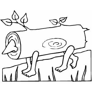 Walking log coloring page