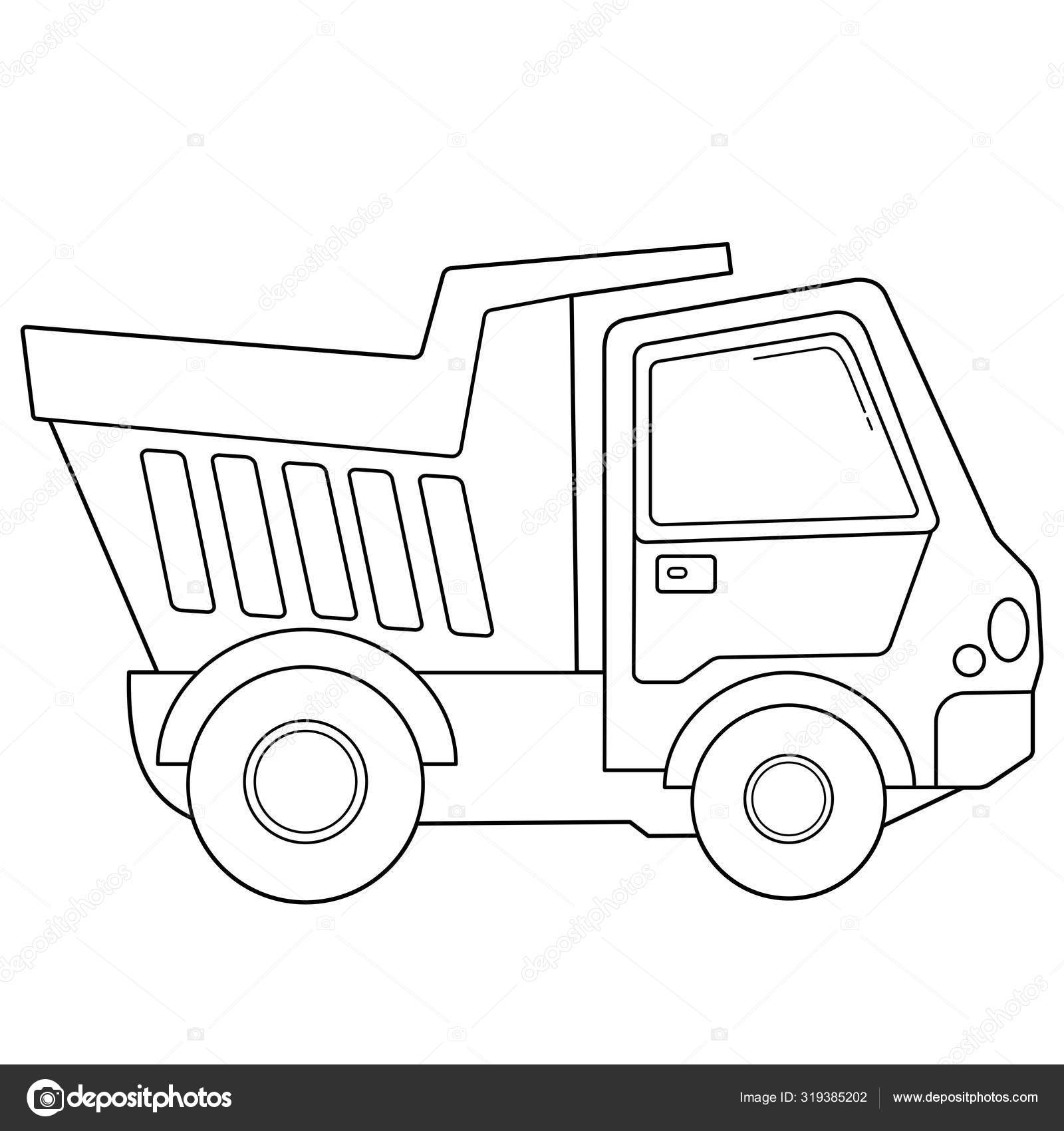 Coloring page outline of cartoon lorry or dump truck construction vehicles coloring book for kids stock vector by oleon