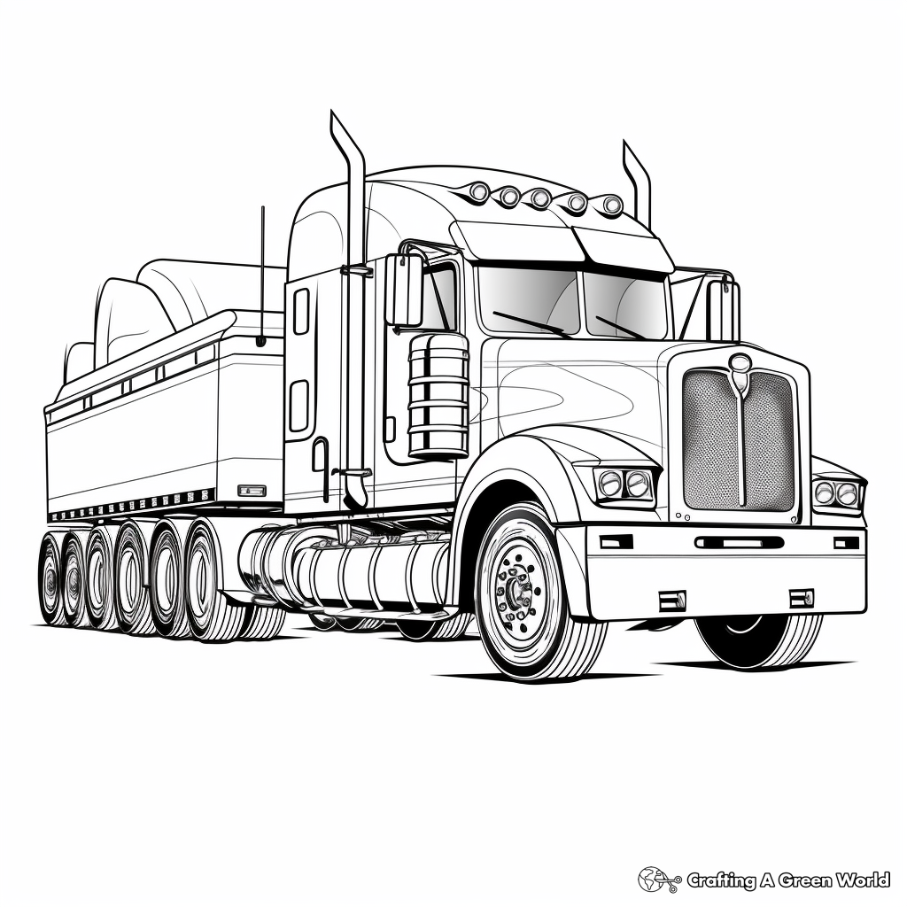 Semi truck trailer coloring pages