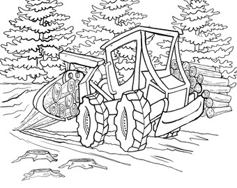 Logging equipment coloring book pages coloring pages for preschool toddlers and daycare fun car activity download now