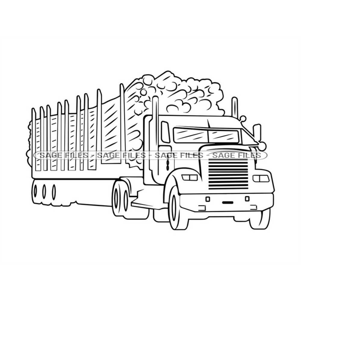 Logging truck outline svg truck svg trucking svg loggin
