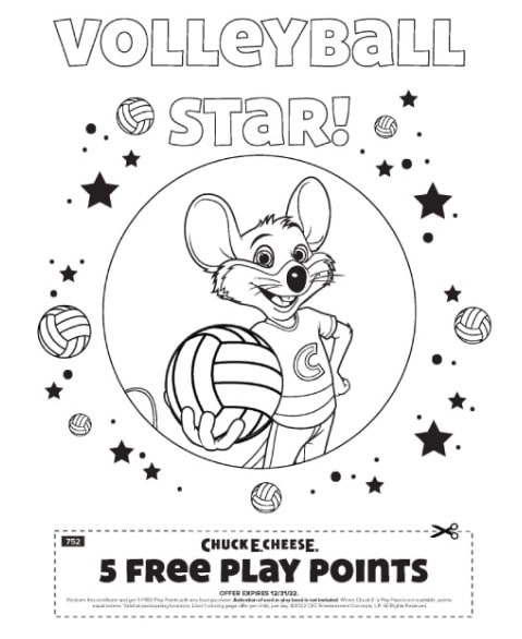 Free chuck e cheese coloring page