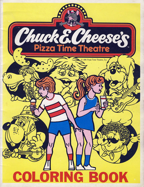 Chuck e cheese coloring book pizza time theater retro reprints