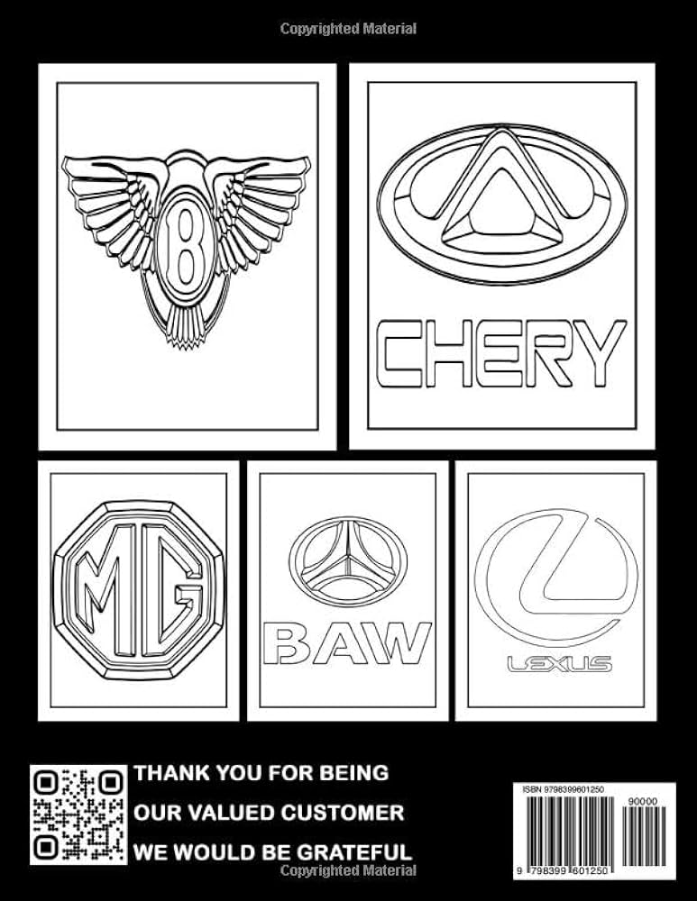 Car logo loring book for kids high