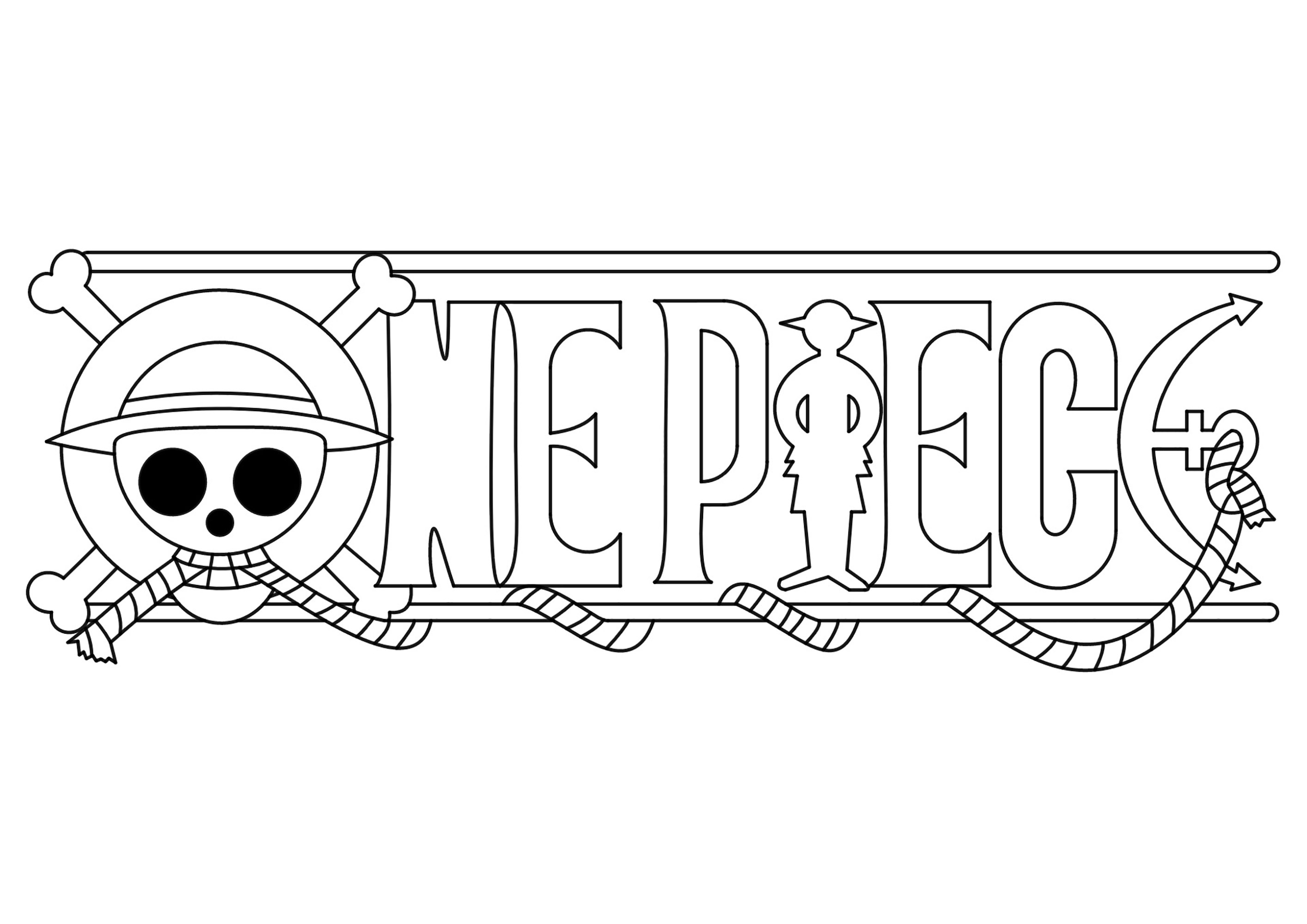 One piece logo to color