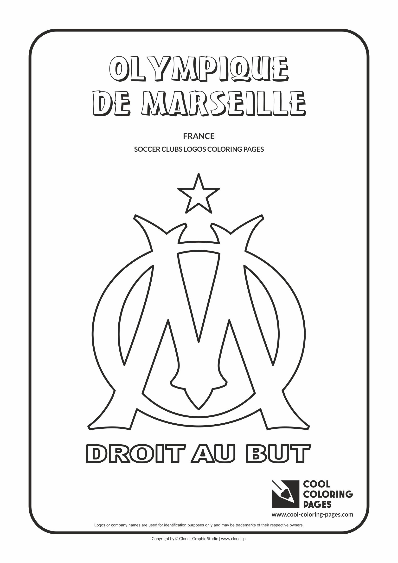 Olympique de marseille logo coloring coloring page with olympique marsylia cool coloring pages cool coloring pages logos coloring pages