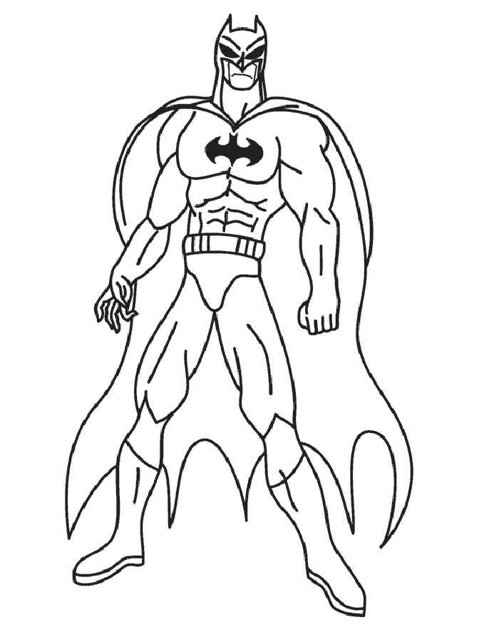 Batman in a long cape coloring page