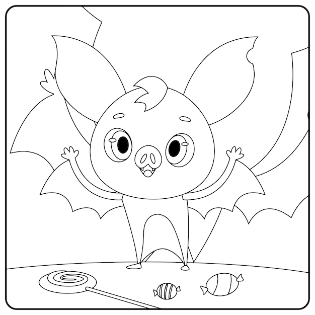 Premium vector halloween bat coloring pages for kids