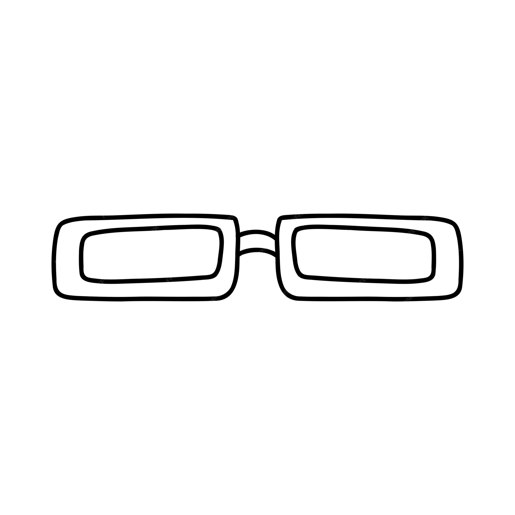 Premium vector hand drawn doodle glasses vector sketch illustration of black outline eyeglasses linear icon sunglasses for print coloring page design logo