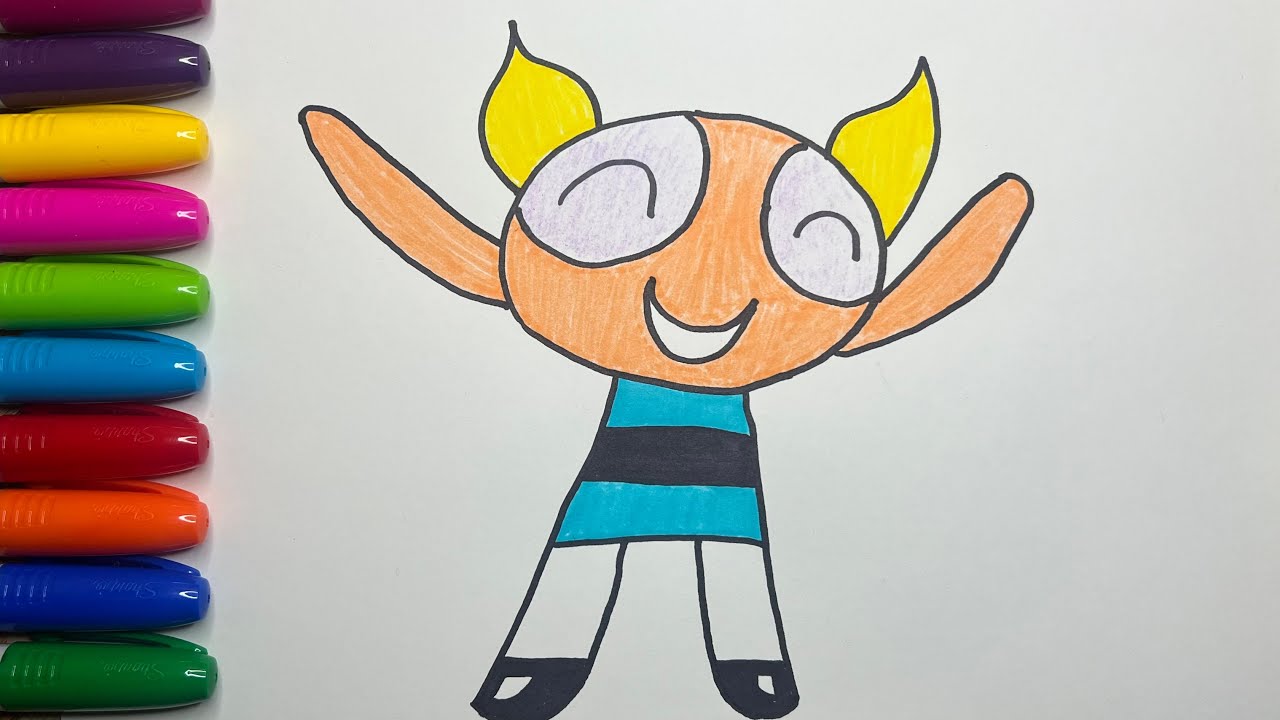 Draw bubbles from the powerpuff girls coloring for kids and toddlers