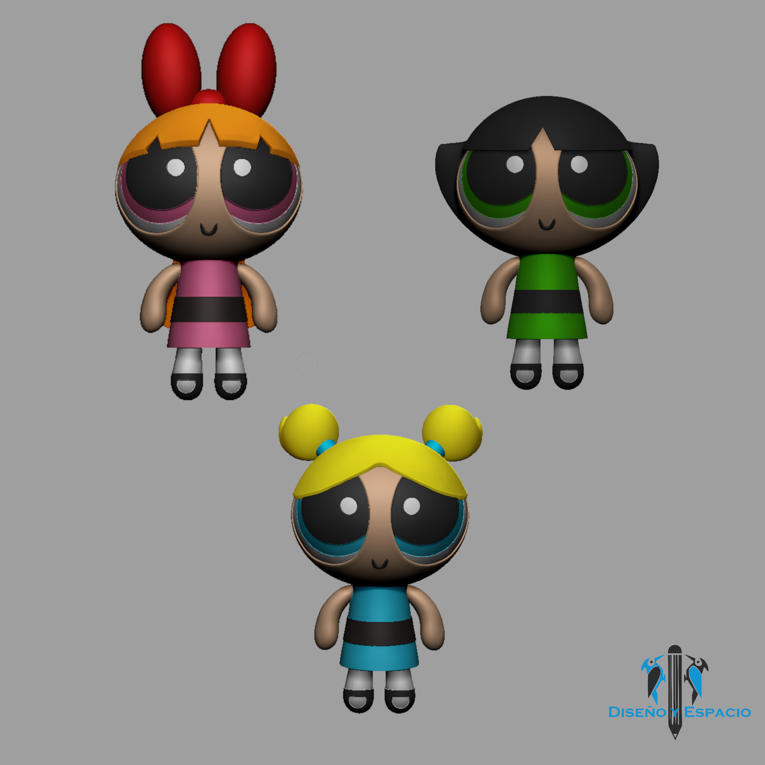 Stl file the powerpuff girls the super powerpuff girls ðµãmodel to download and d printãcults