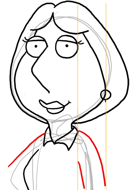 How to draw lois griffin from family guy with easy step by step lesson