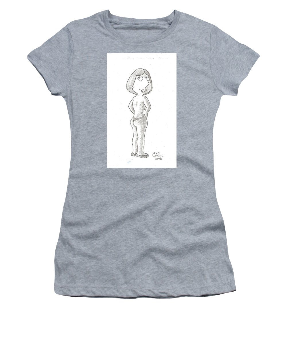 Lois griffin from the back wearing skimpy black panties womens t