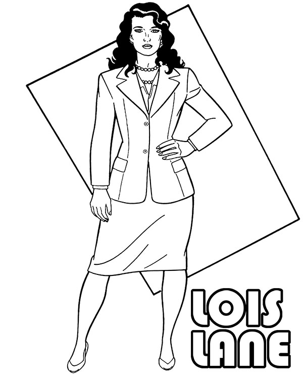 Supermans girlfriend on printable picture to color